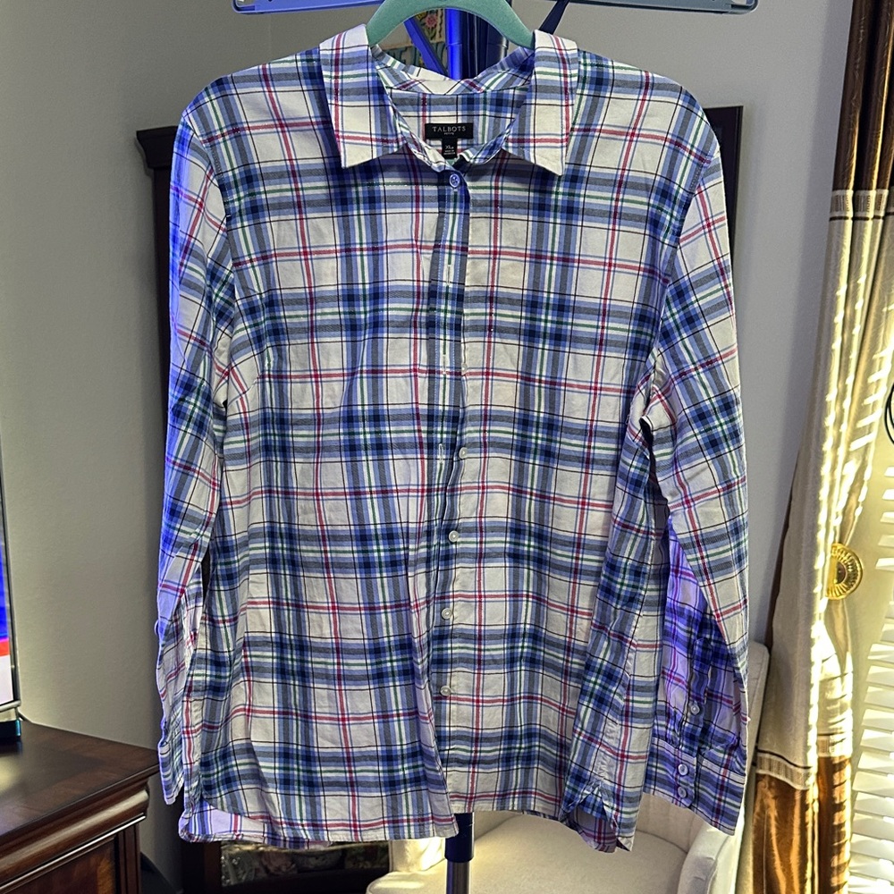 Talbots Men's Lightweight Plaid Shirt Jacket